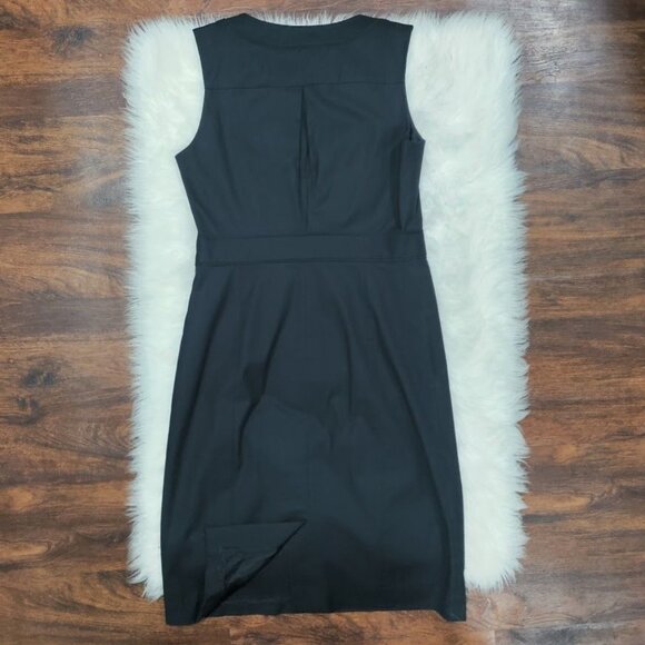 J.Crew Classic Black Lined V-Neck Sleeveless Sheath Dress Women's Size 8 - Picture 3 of 10